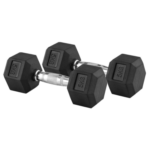Imported Rubber Coated Hex Dumbbells Weight